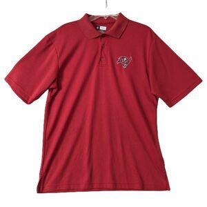Tampa Bay Buccaneers Polo Shirt Mens Medium Red NFL Team Apparel